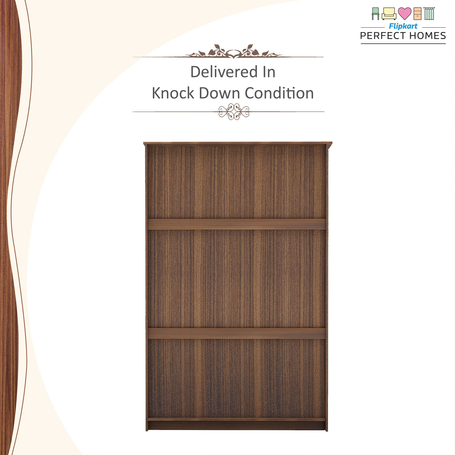 Image of Flipkart Perfect Homes Julian Engineered Wood 3 Door Wardrobe