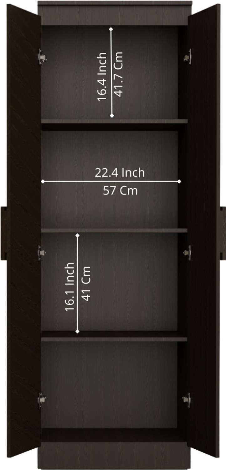 Image of neuspace Duo S Compact Clothes Storage Cabinet with Multiple Shelves Engineered Wood 2 Door Wardrobe