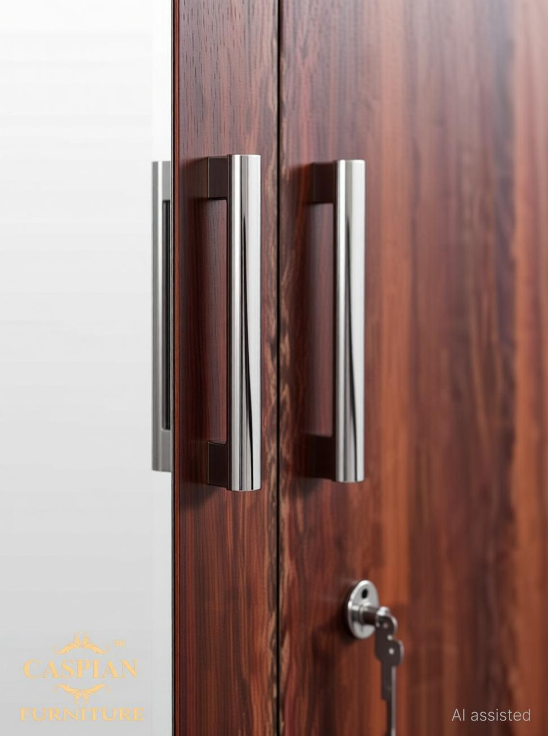 Image of CASPIAN Wooden Almirah for Clothes and Stacking space -Home Furniture Storage Engineered Wood 2 Door Wardrobe