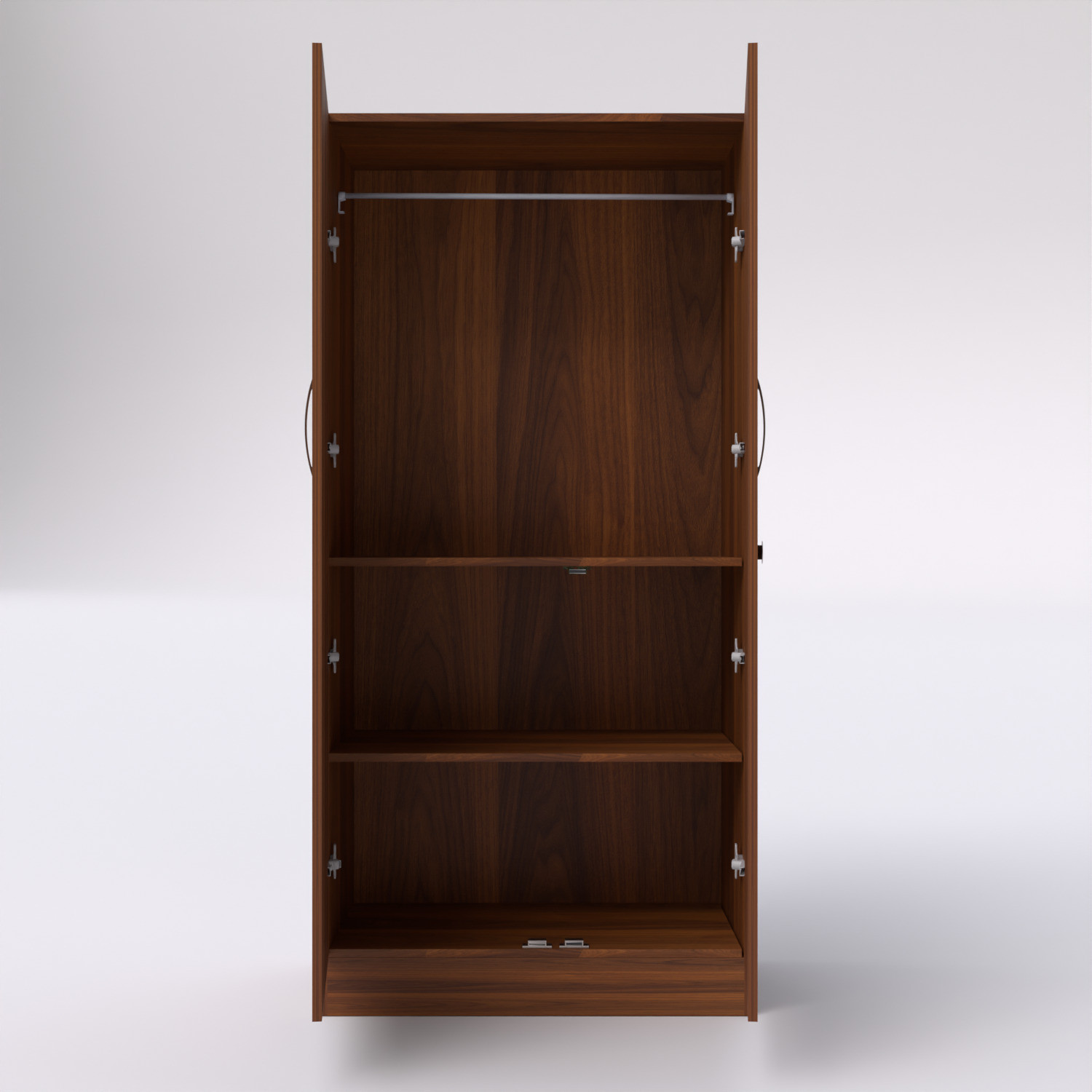Image of NITYAM Wooden Furniture Wardrobe With Storage Clothes Hanger for Bedroom Engineered Wood 2 Door Wardrobe