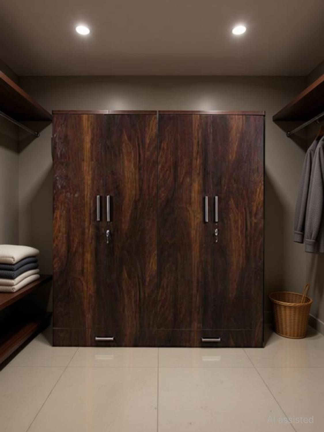 CASPIAN 4 Door Wooden Almirah Wardrobe - Image 2