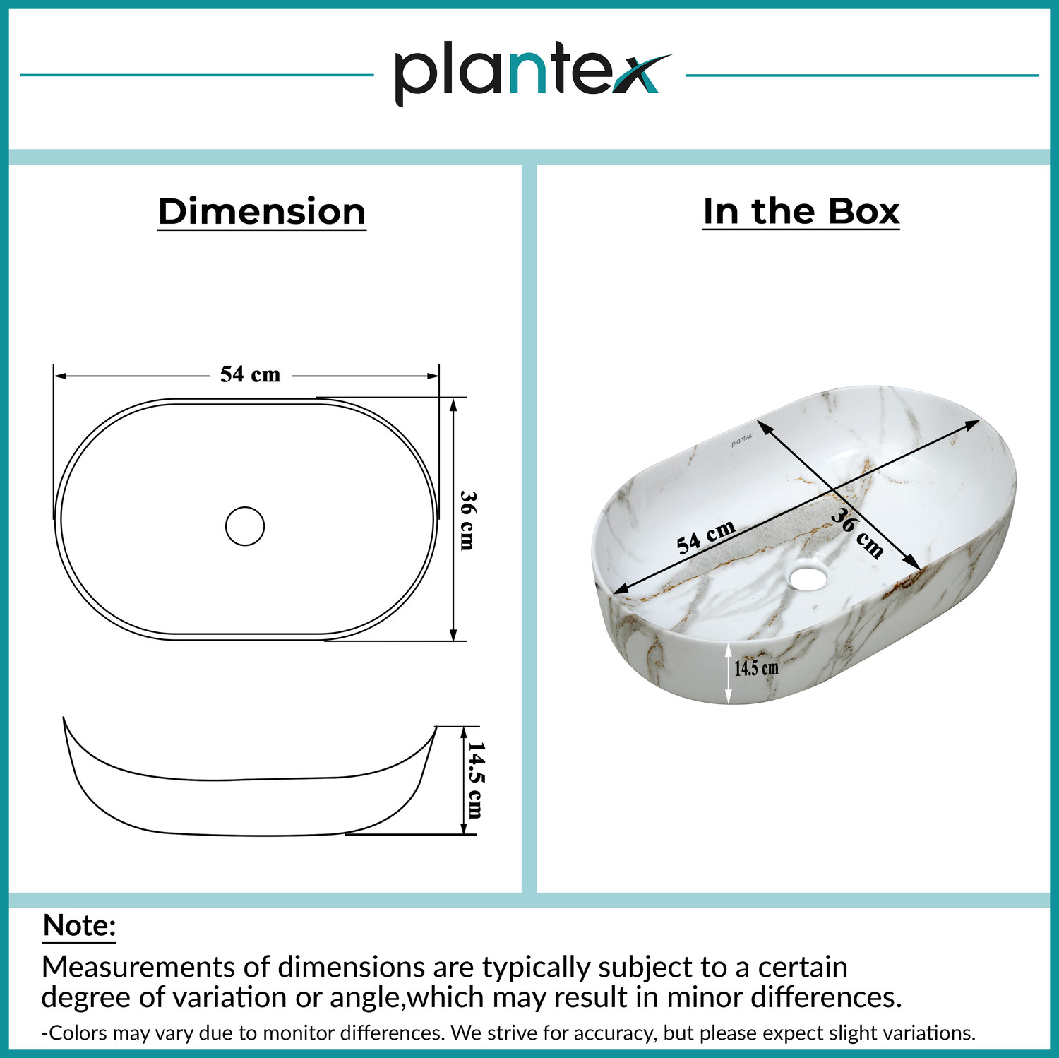Image of Plantex Wash Basin for Bathroom /Counter Top Basin Ceramic Wash Basin for Bathroom /Tabletop Wash Basin /Washbasin for Home-(MS-2207) Counter Top
