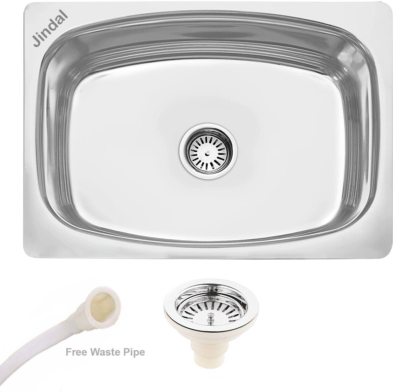 Image of Jindal steel Premium Quality Kitchen Sink Jindal Kitchen Sink Series 24x18x9 - 304 Grade 10 year warranty Vessel Sink