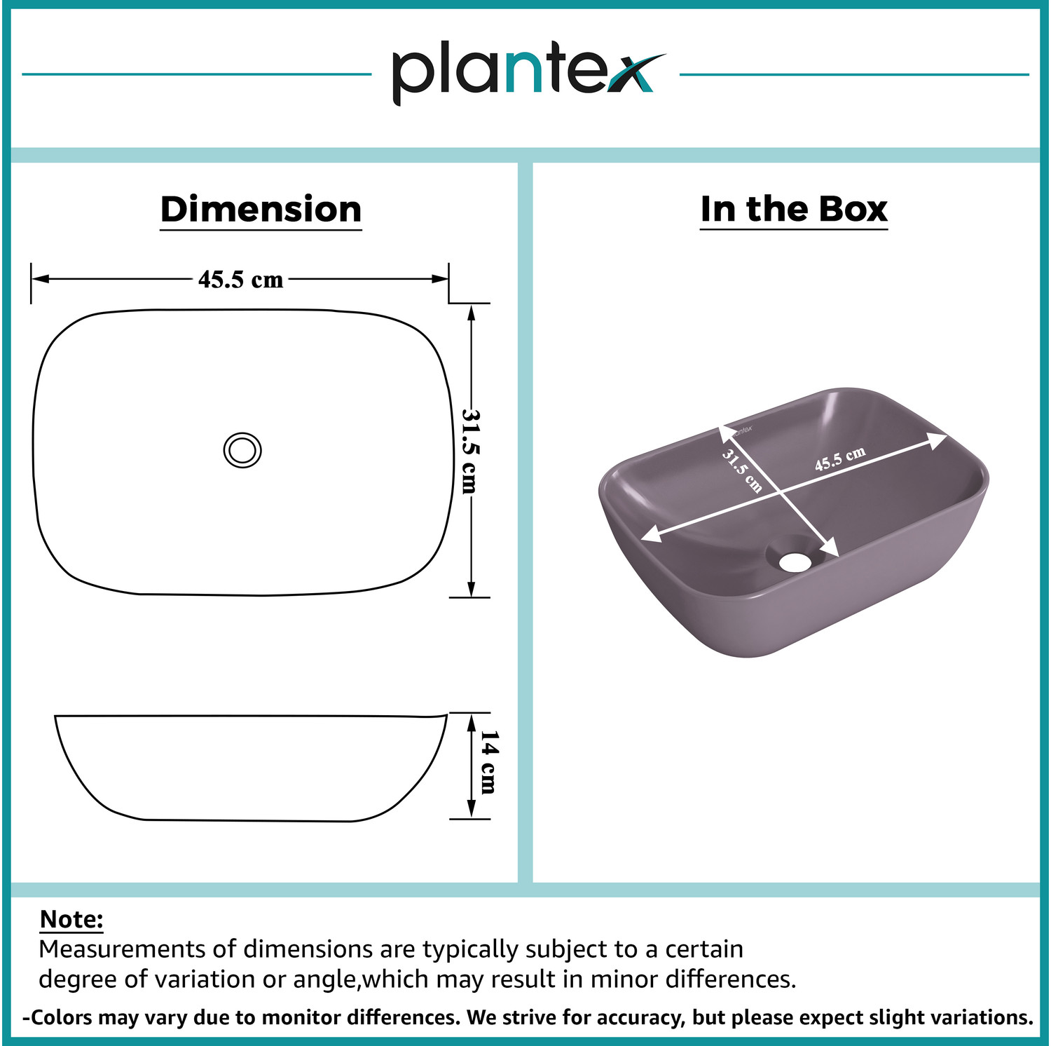 Image of Plantex Wash Basin for Bathroom /Ceramic Tabletop Wash Basin /Wash Basin Hand Wash (G02-Pink) Counter Top