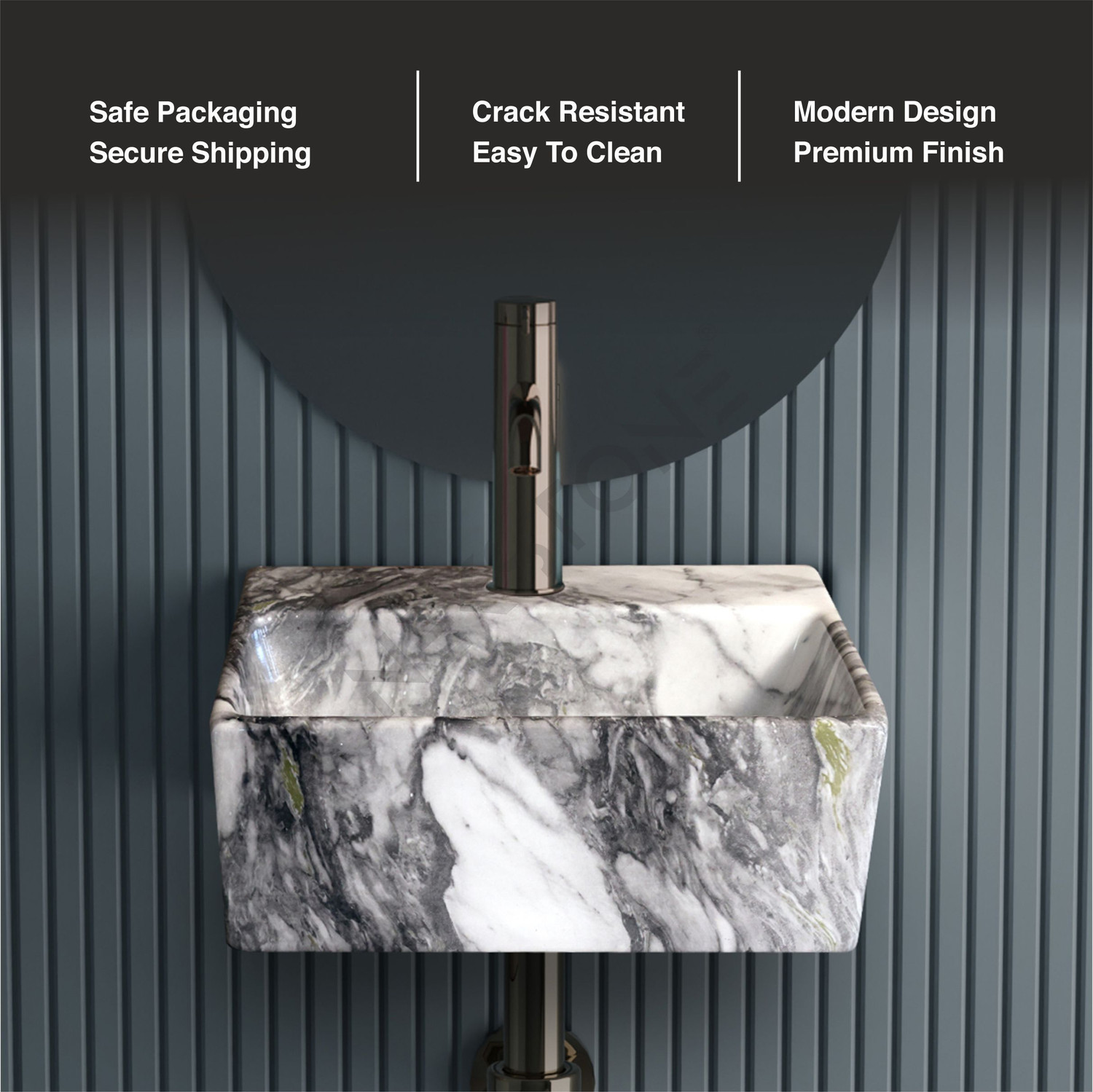 Image of NEKSTONE Wall Mount basin & tebal top basin Ceramic Wash Basin Glossy 813 Wall Hung Basin