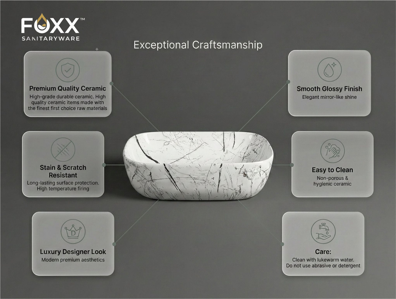 Image of Foxx Sanitaryware A-06 NEW Table Top Basin