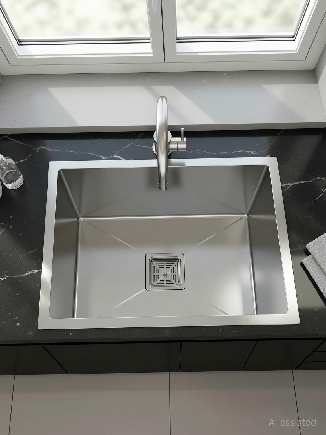 Image of Plantex Stainless Steel Kitchen Sink /Sink for Kitchen Stainless Steel Handmade Kitchen Sink With Drain Rack (24x18 Inches) Vessel Sink