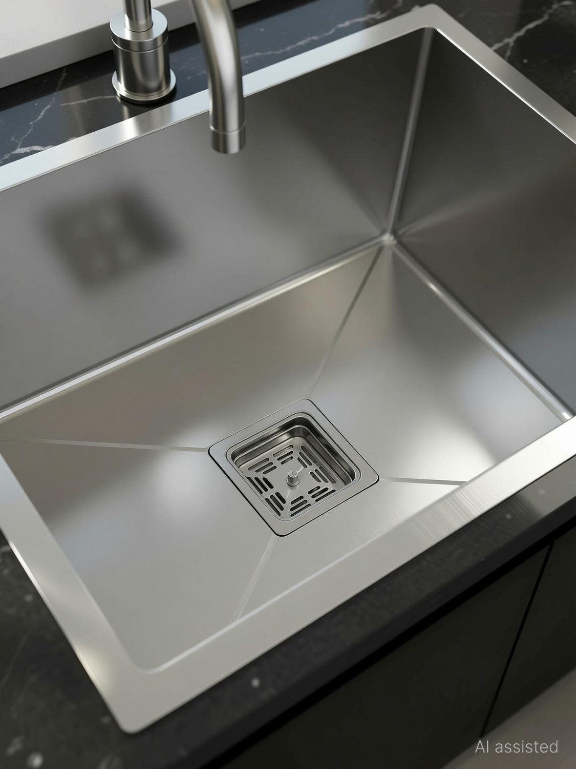 Image of Plantex Stainless Steel Kitchen Sink /Sink for Kitchen Stainless Steel Handmade Kitchen Sink With Drain Rack (24x18 Inches) Vessel Sink