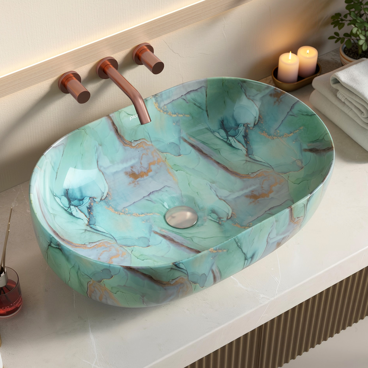 Image of Plantex Tabletop Wash Basin for Bathroom /Designer Ceramic Basin /Wash Basin for Home Counter Top