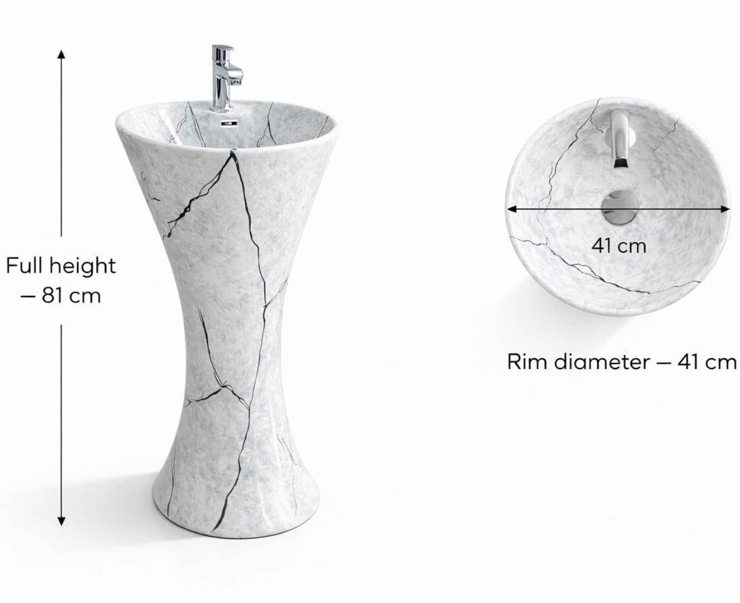 Image of CARA MARK |Wash Basin| Pedestal Wash Basin| Stain & Scratch Resistant|Easy To Clean| pedestal wash basin|ceramic wash basin with pedestal|damru washbasin|basin| Pedestal Basin