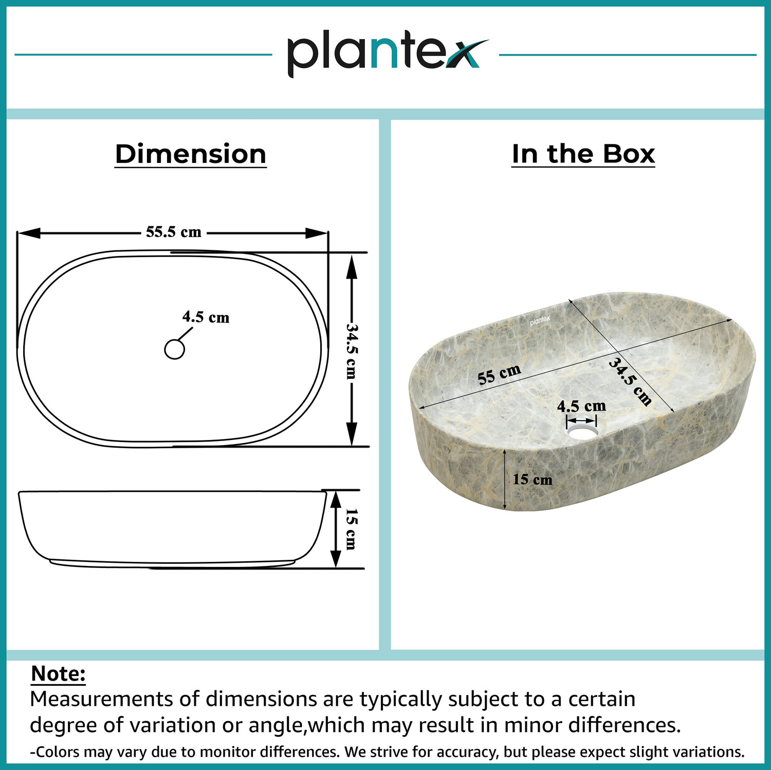 Image of Plantex Tabletop Wash Basin for Bathroom /Designer Ceramic Basin /Wash Basin for Home Counter Top