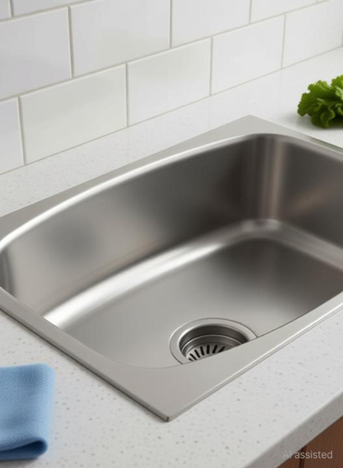 Image of The Claver 24 inchX18 inchX8 inch SILVER FINISH 304 Grade Stainless Steel Kitchen Sink 24 inchX18 inchX8 inch SILVER 304 Grade Stainless Steel Kitchen Sink Vessel Sink