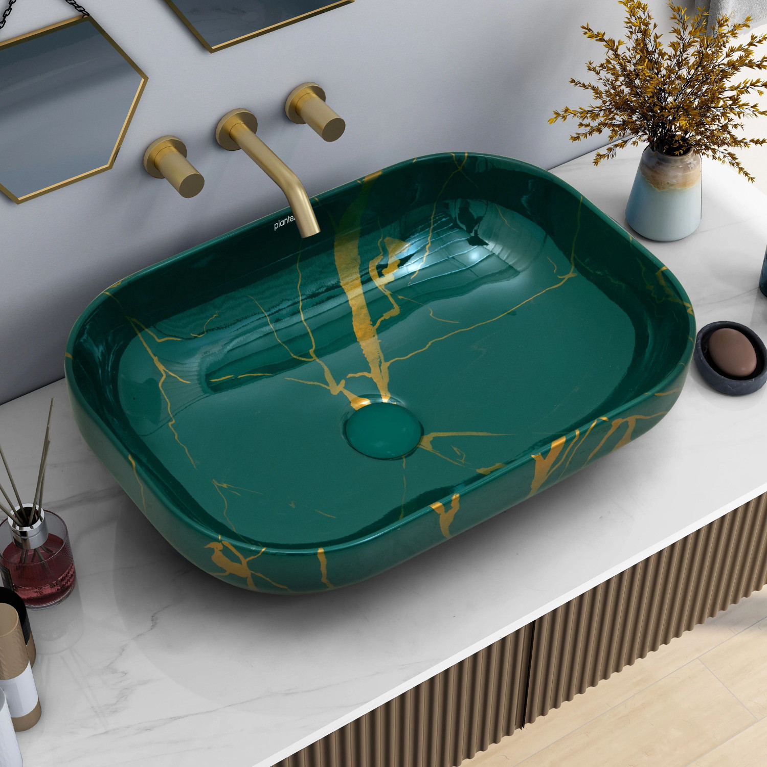 Image of Plantex Wash Basin for Bathroom /Table Top Wash Basin Tabletop Wash Basin for Bathroom /Designer Wash Basin /Vessel Sink Basin for Home Counter Top