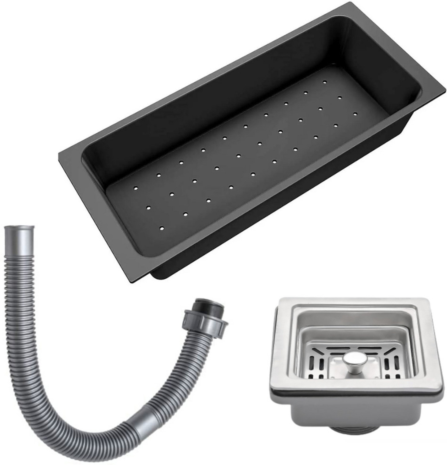 Image of chirag Kitchen Sink 22 Inch (22x18x10) Single Bowl Handmade SS304 Stainless Steel Sink CHM2218M | HANDMADE SINK WITH FRUIT BASKET & PVC PIPE | PREMIUM QUALITY | SINK Vessel Sink