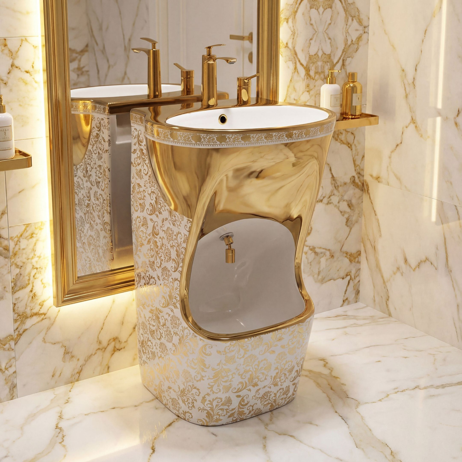 Image of Novera Global Wudu Basin for Ablution | Foot Wash Sink with All Accessories | 5 Years Warranty MG-WB-001 Pedestal Basin