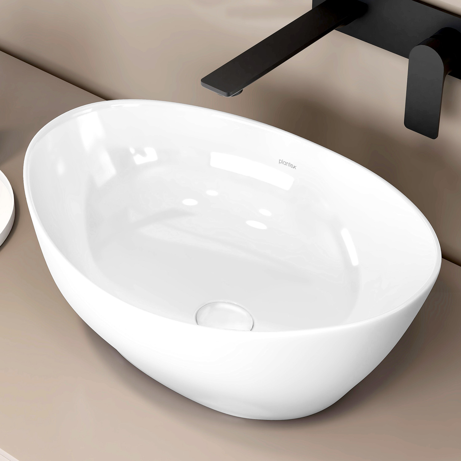 Image of Plantex Ceramic Basin /Wash Basin for Bathroom /Tabletop Wash Basin /Bathroom Basin (Cadiz) Counter Top