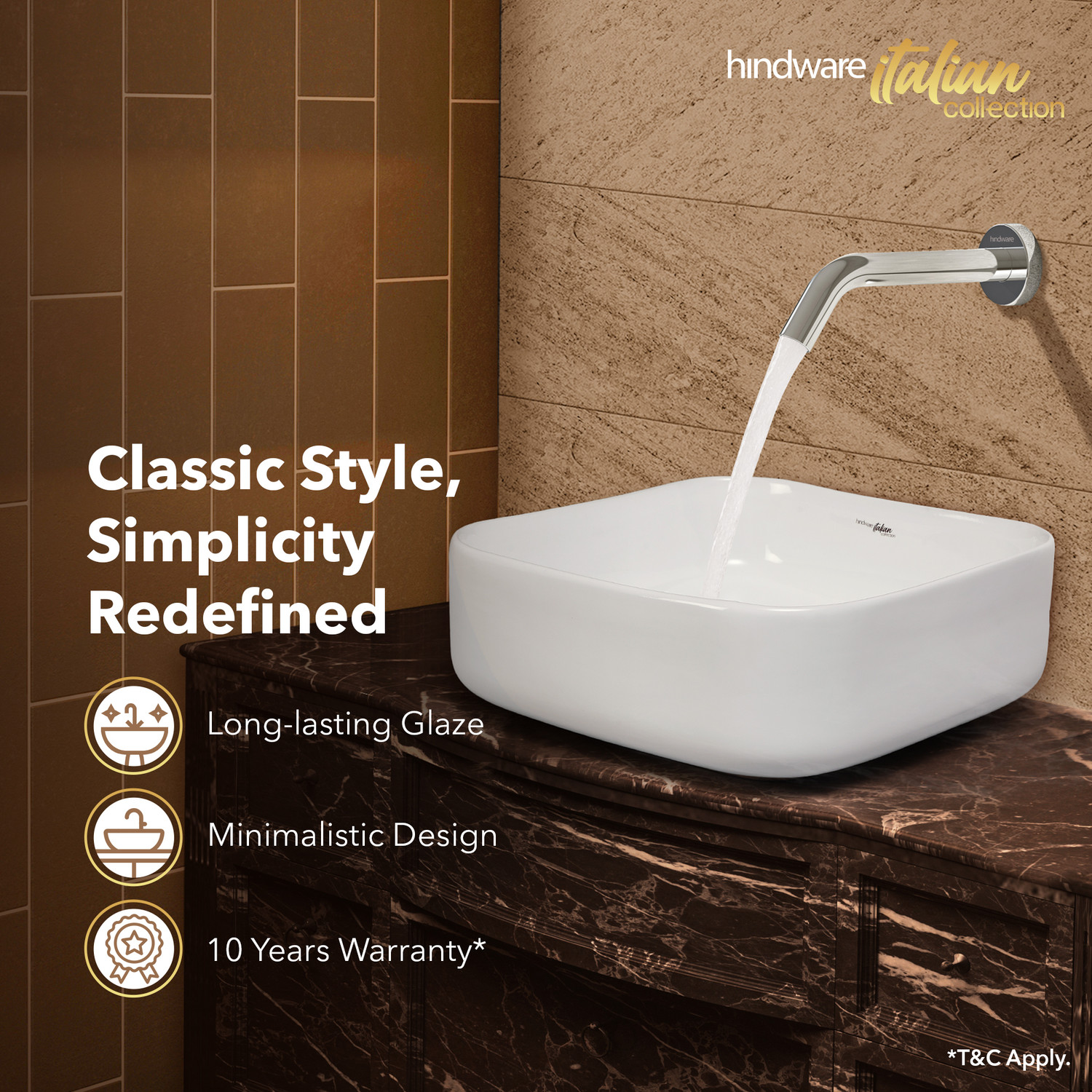 Image of Hindware 9109710SW Table Top Basin (Star White)