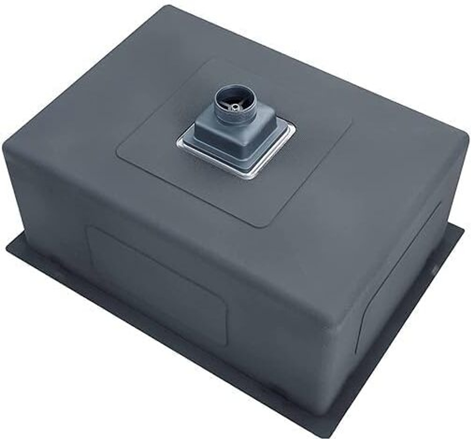Image of The Sink Shop 24x18x10 Inch Stainless Steel Kitchen Sink | Single Bowl, Matte Finish Sink with Square Coupling and Pipes (Round Corners) Vessel Sink