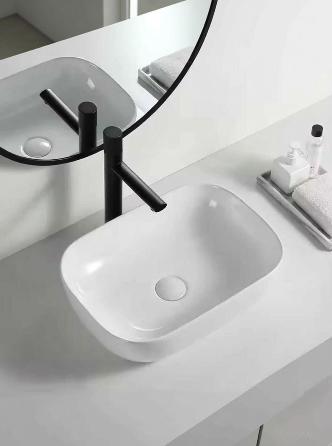 Image of Flipkart Perfect Homes Premium Ceramic Wash basin Counter top basin 18x13x5 inch white Table Top Basin