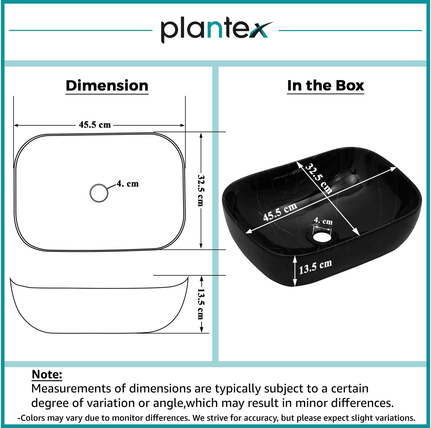 Image of Plantex Ceramic Wash Basin /Bathroom Basin Sink /Tabletop Wash basin For Home /Hotel /Office Counter Top