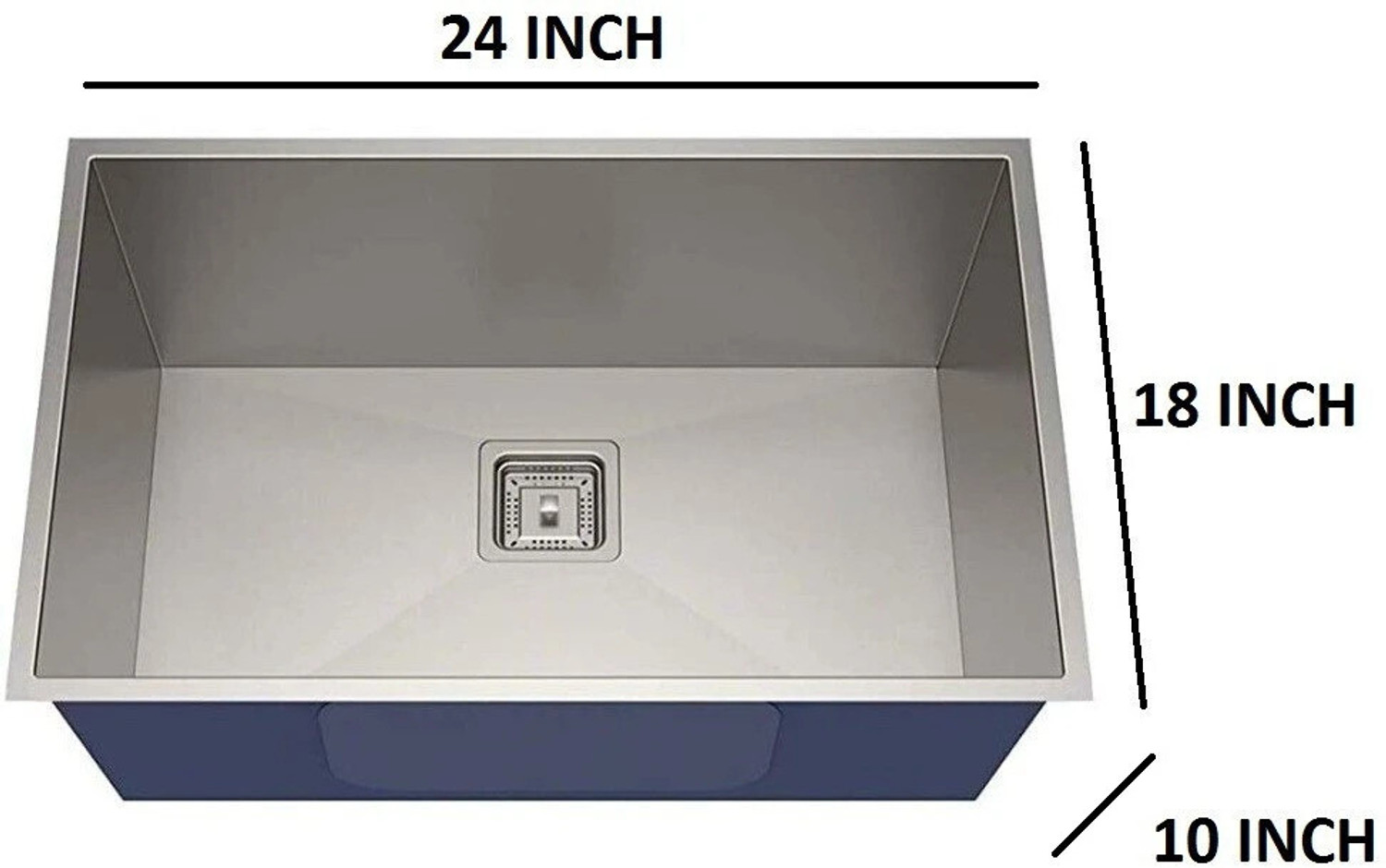 Image of Prestige (24 inchX18 inchX10 inchInch) 304 Grade Stainless Steel Matte Finish Kitchen Sink With Waste Coupling And drain basket , Vessel Sink