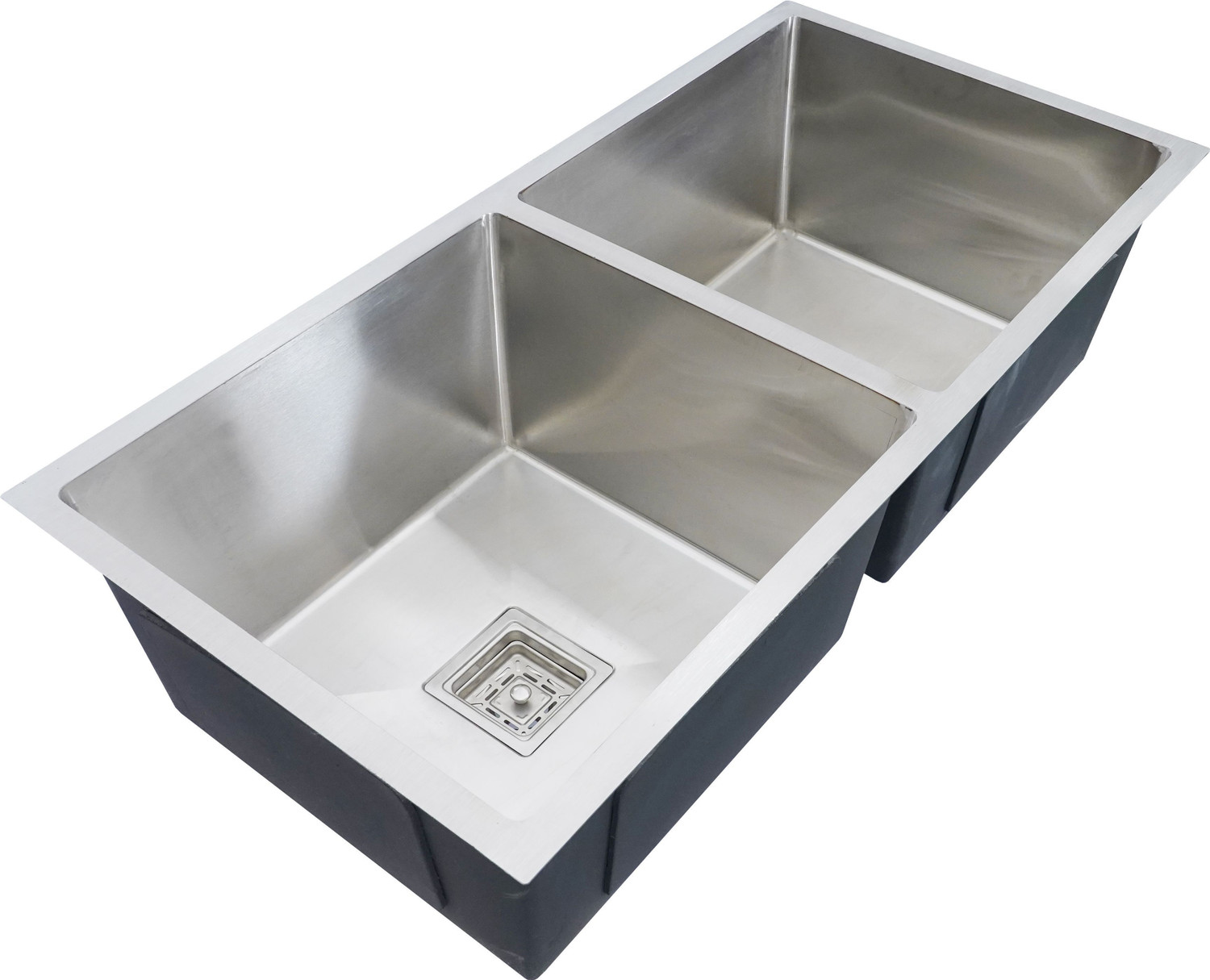 Image of BOWLS & MORE 37 inch x 18 inch x 10 inch Heavyduty Handmade Kitchen Sink | 304 Grade Stainless Steel 1 Vessel Sink