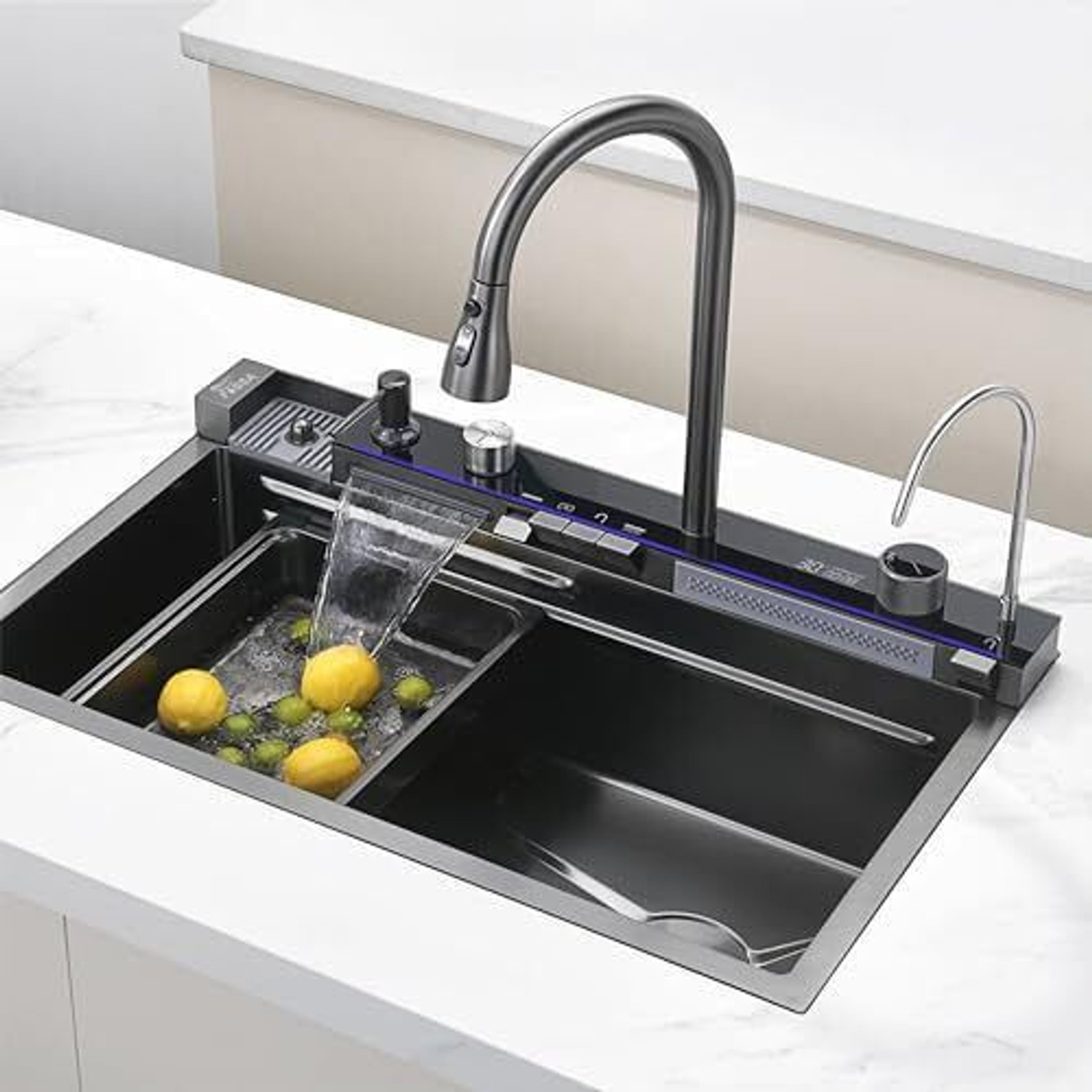 Image of Fossa 5-Year Warranty 30 inchx18 inchx09 inch Smart Piano Kitchen Sink Pure Stainless Steel FS-WFNP Vessel Sink