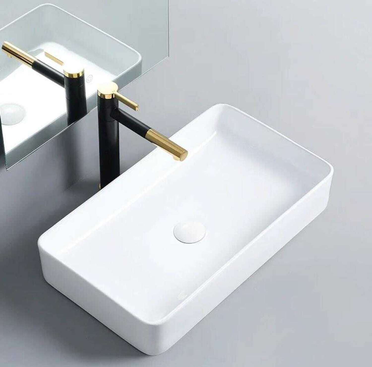 Image of Flipkart SmartBuy Ceramic wash basin big size (24x14x4.5 inch) White 24x14 Table Top Basin