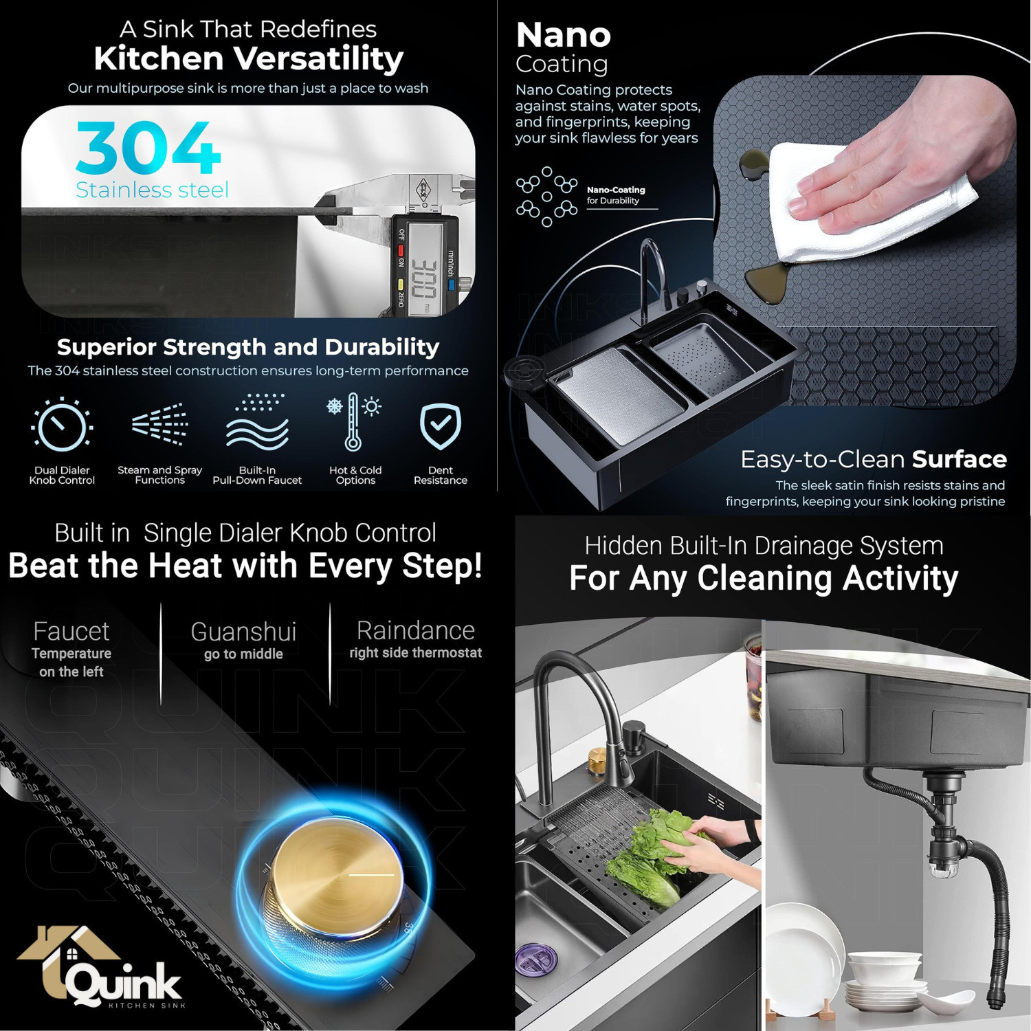 Image of QUINK MODULAR KITCHEN SINK WORKSTATION [DISH WASHER] KITCHEN SINK TAP [SINK TAPS] Vessel Sink