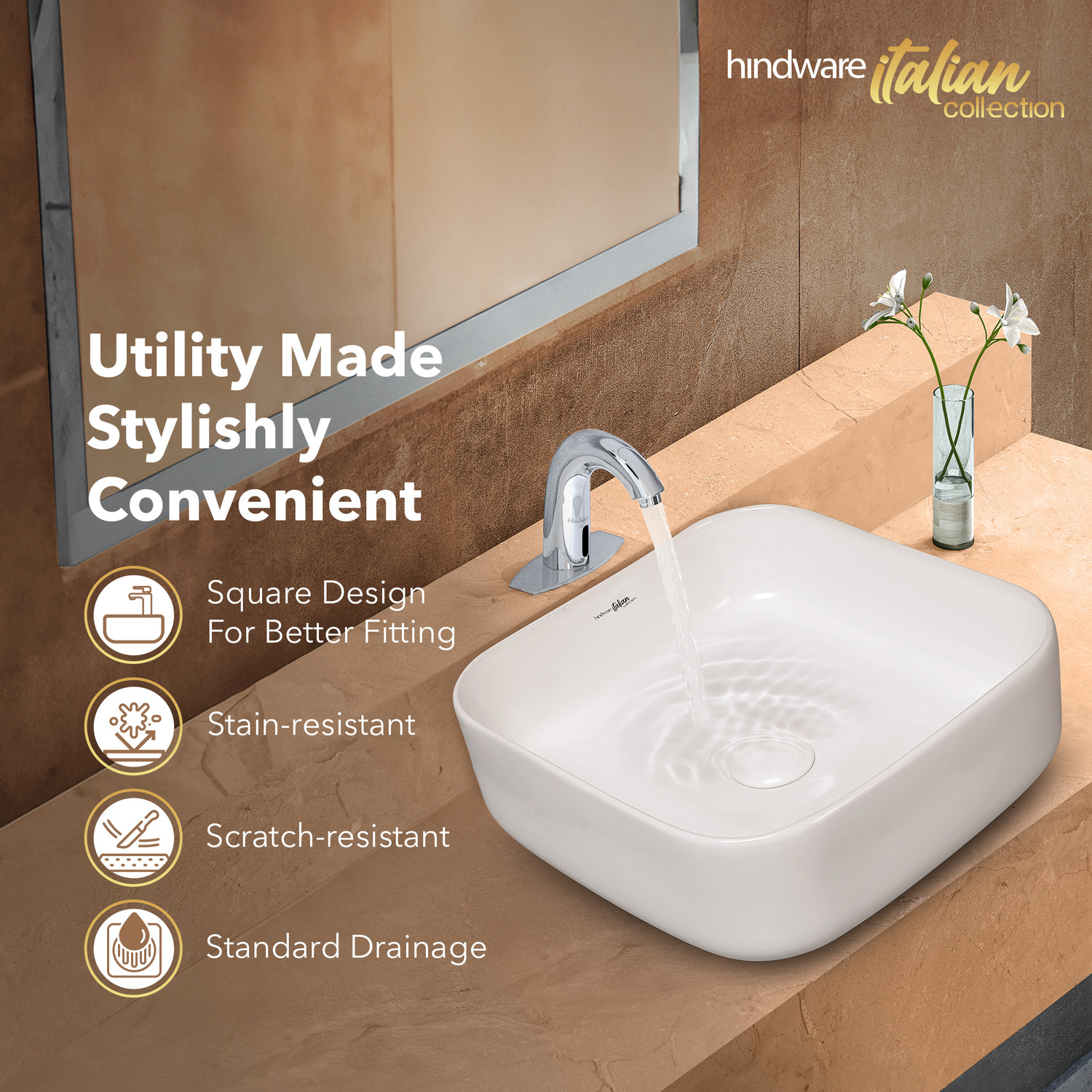 Image of Hindware 9109710SW Table Top Basin (Star White)