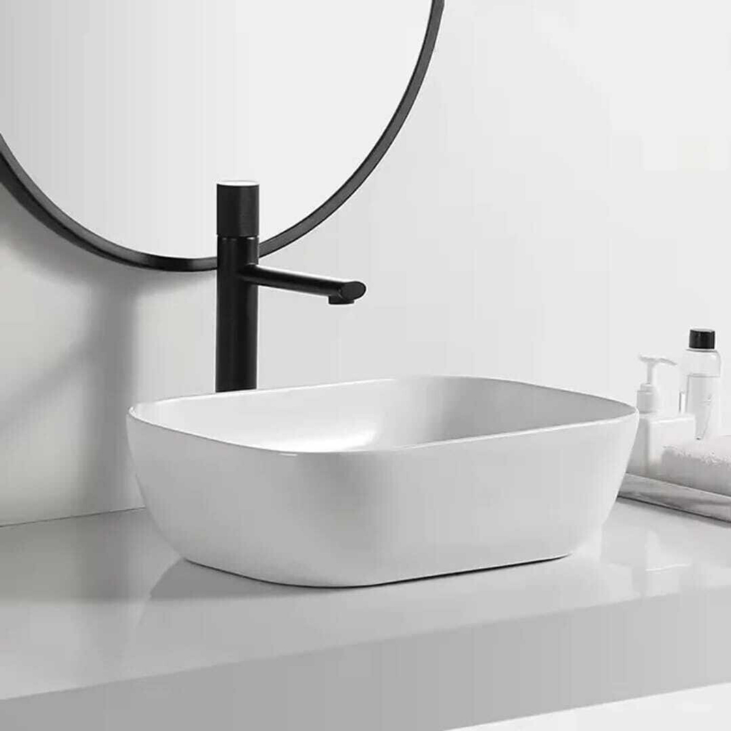 Image of Flipkart Perfect Homes Premium Ceramic Wash basin Counter top basin 18x13x5 inch white Table Top Basin