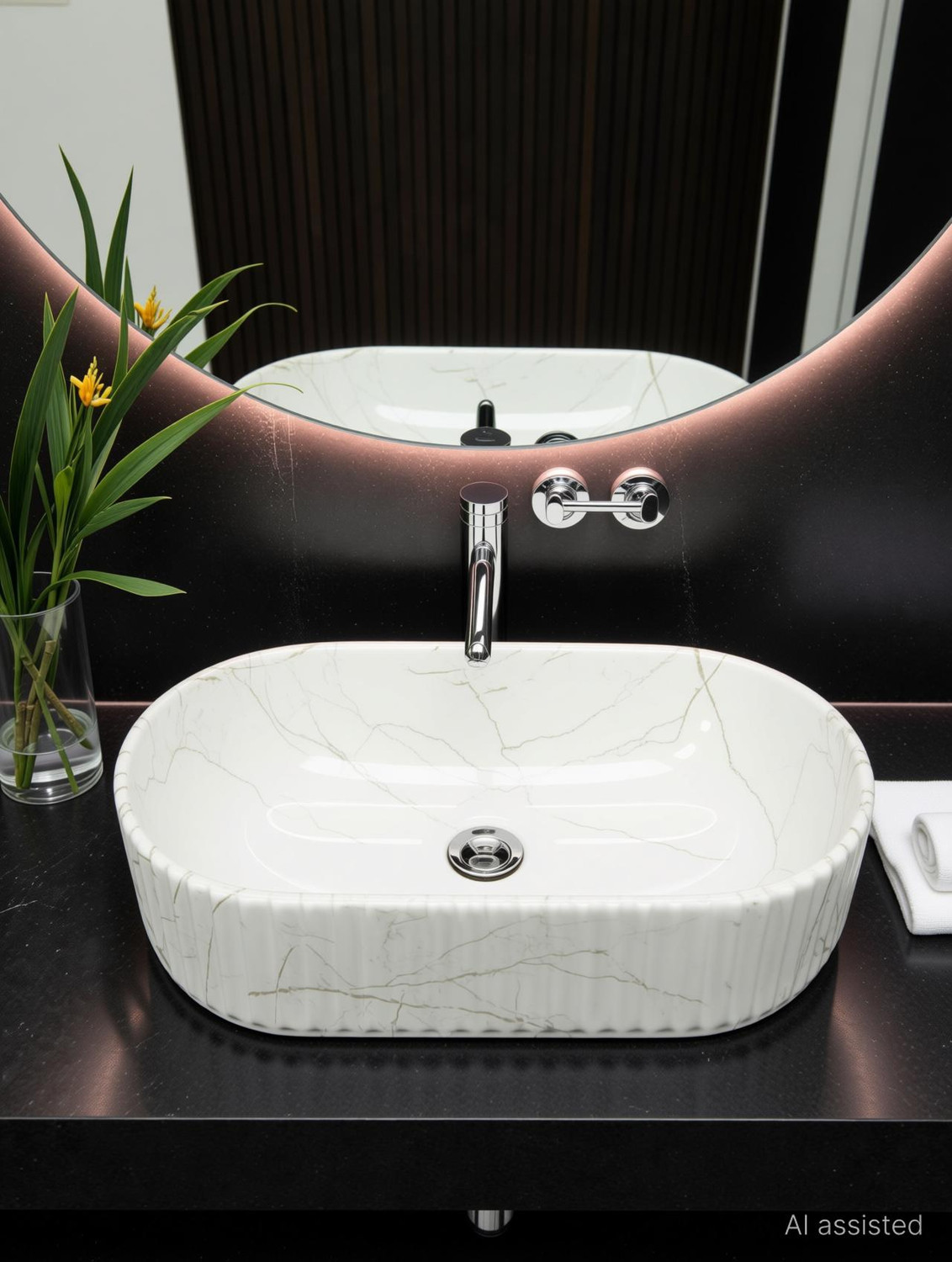 Image of DELTA Premium Designer Ceramic Wash basin HR-Wama(M02-Matt) (19.5x13x5)(M02-Matt) Table Top Basin