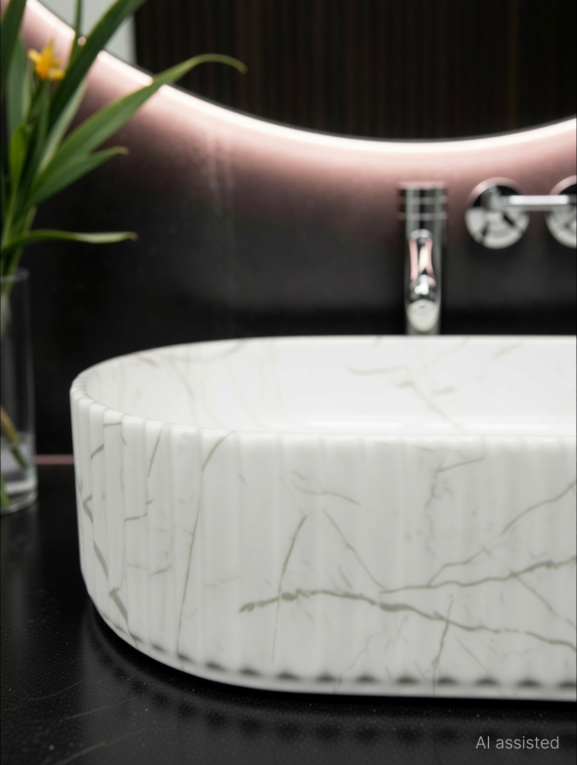 Image of DELTA Premium Designer Ceramic Wash basin HR-Wama(M02-Matt) (19.5x13x5)(M02-Matt) Table Top Basin