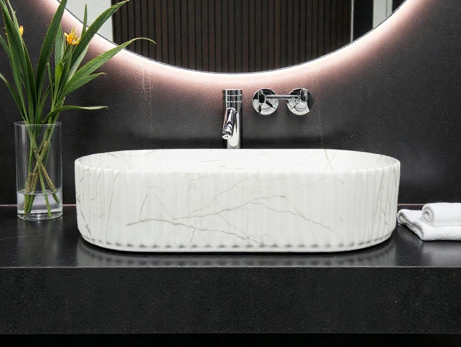 Image of DELTA Premium Designer Ceramic Wash basin HR-Wama(M02-Matt) (19.5x13x5)(M02-Matt) Table Top Basin