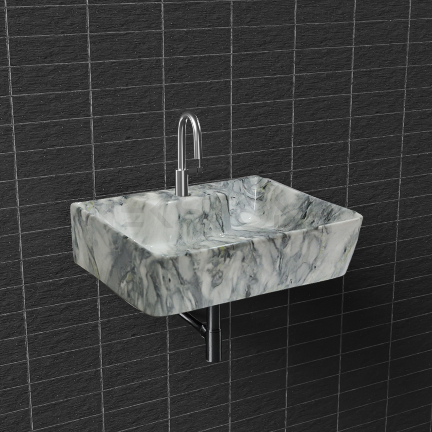 Image of NEKSTONE Wall Mount basin & tebal top basin Ceramic Wash Basin Glossy 752(12x16x5 inch) Table Top Basin