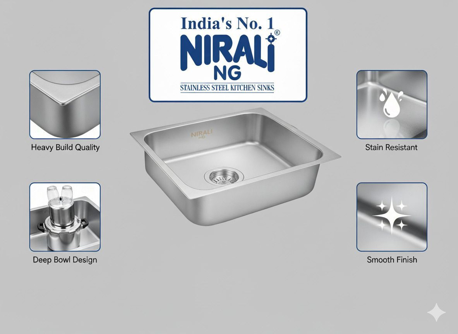 Image of NIRALI Grace Plain Master NG 02Grace Pain-Mate-Master Counter Top
