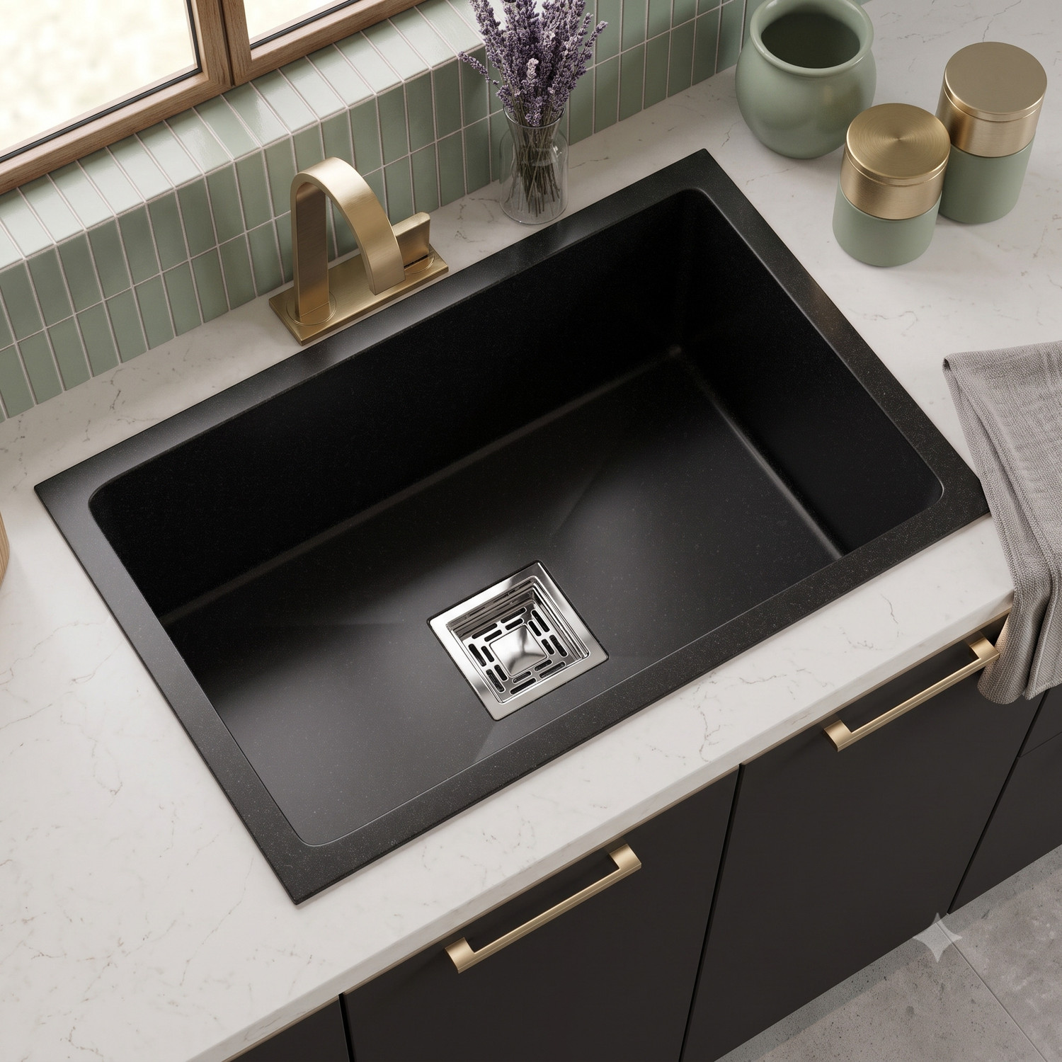 Image of chirag 24x18x10 Kitchen Sink Black Single Bowl SS304 16-Gauge Stainless Steel Sink CHM241810B | PREMIUM QUALITY | BLACK SINK | WITH FRUIT BASKET (STEEL PIPE) | Vessel Sink