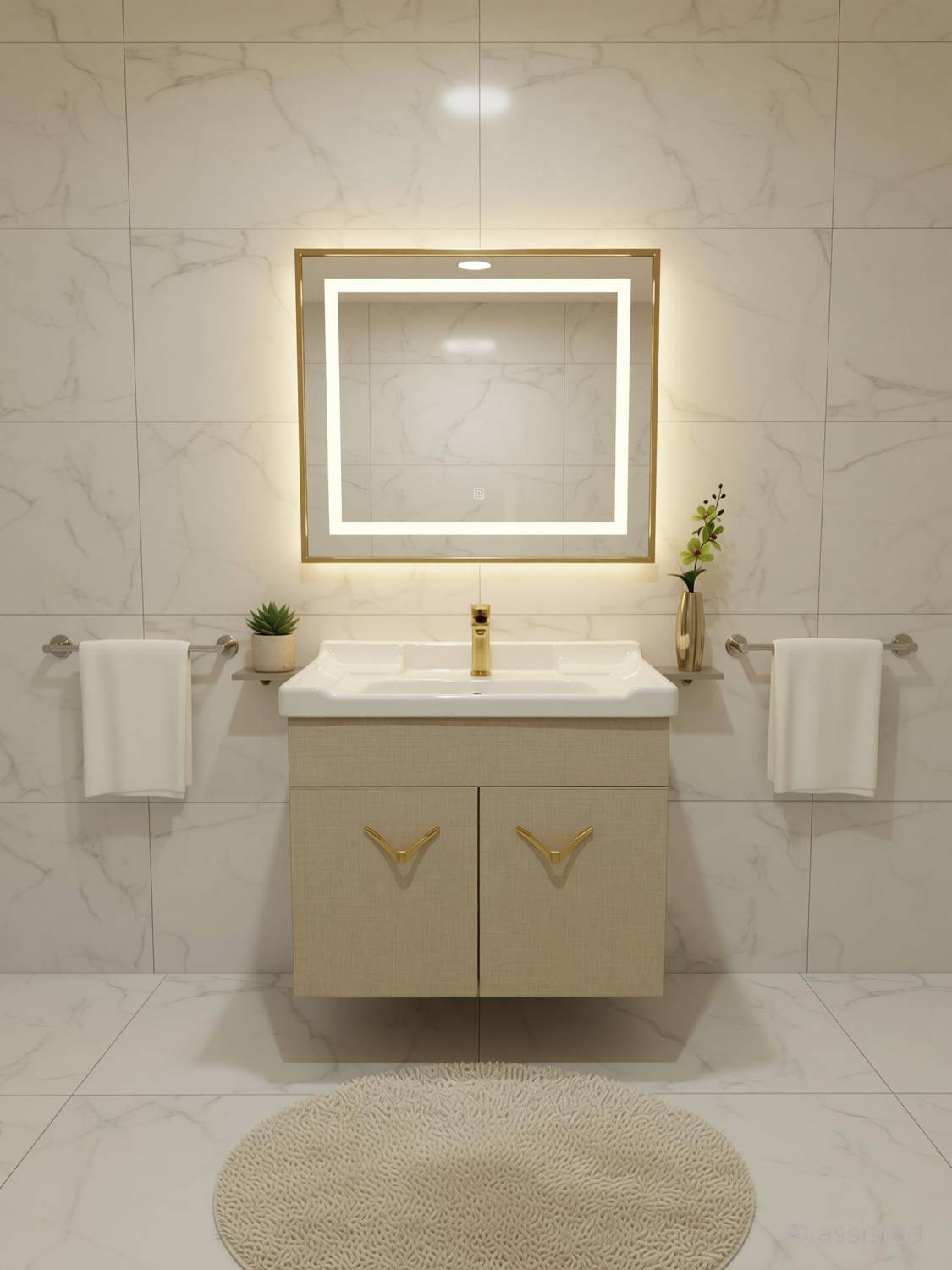 BOBBYEXPORT Wall Hung 20" Vanity Washbasin Cabinate BE2001 Wall Hung Basin