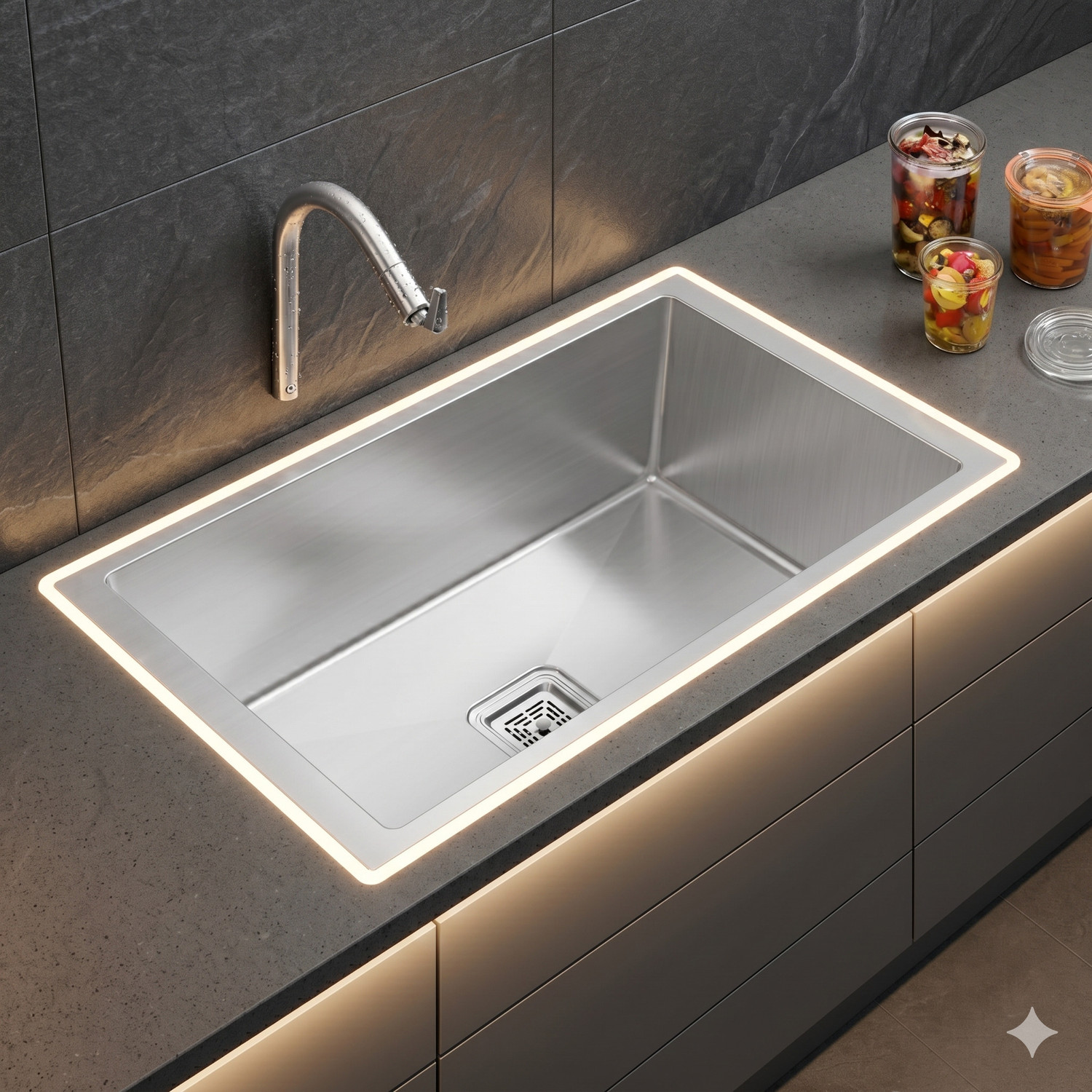 Image of chirag 32x18x10 Kitchen Sink 32 Inches Handmade Single Bowl SS304 Stainless Steel Sink CKS3218 | HANDAMDE KITCHEN SINK | PREMIUM QUALITY| MATT | Vessel Sink