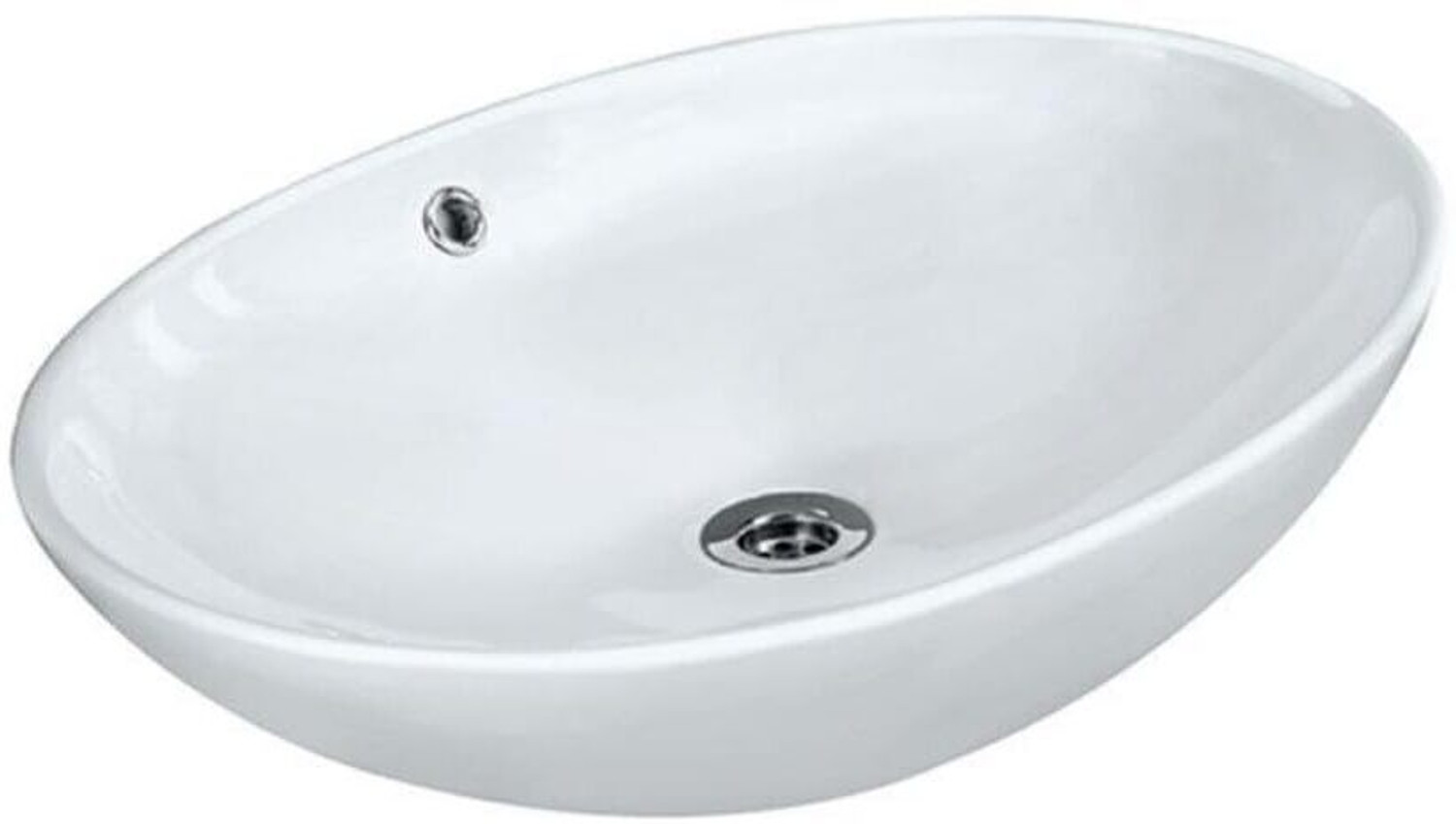 Image of Jaquar Oval shape WASH BASIN | 640x425x155 mm | P02-JAQ-JDS-WHT-25901 Table Top Basin (White)