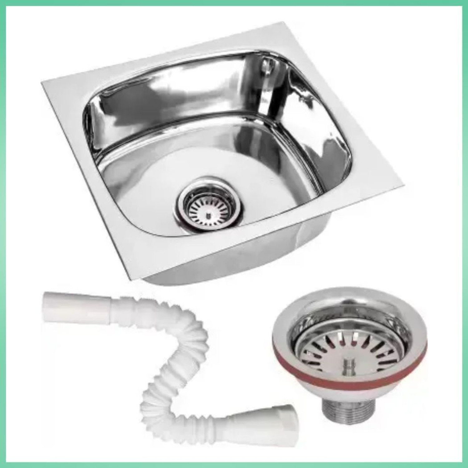 Image of RAKRISH COLLECTION Stainless Steel Kitchen Accessories Set - Durable & Modern (18x16x9)inch Stainless Steel Kitchen Accessories Set - Durable & Modern (18x16x9)inch Vessel Sink