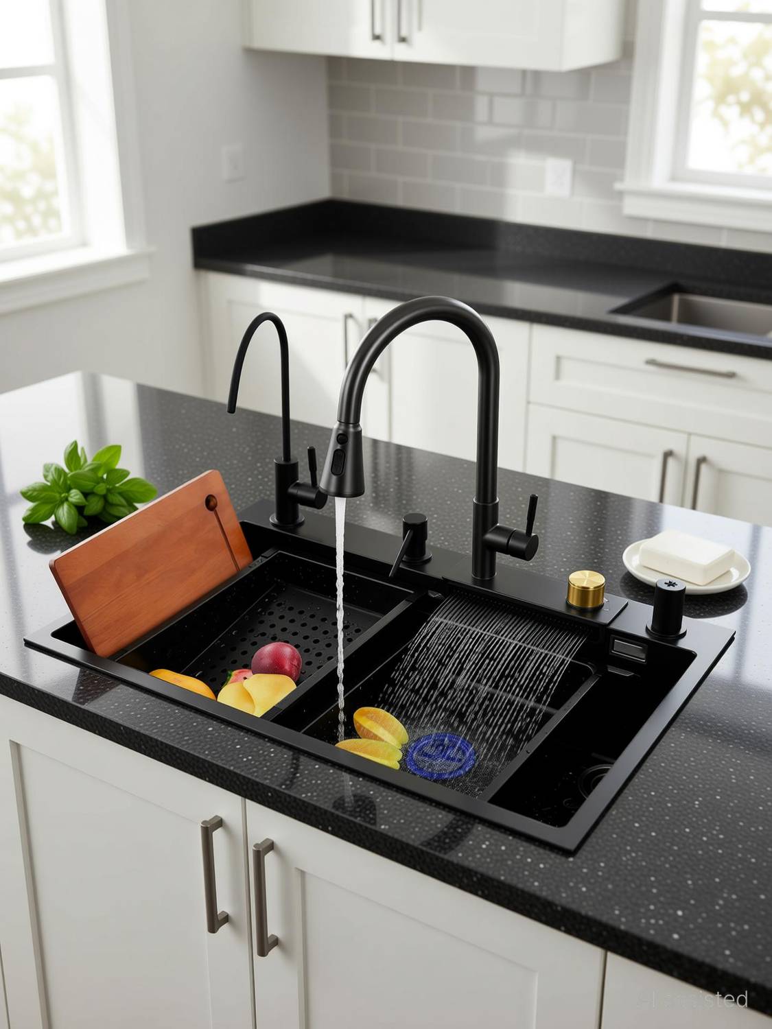 GLOXY Nano Stainless Steel Kitchen Sink 30x18x9 Inches - Image 2