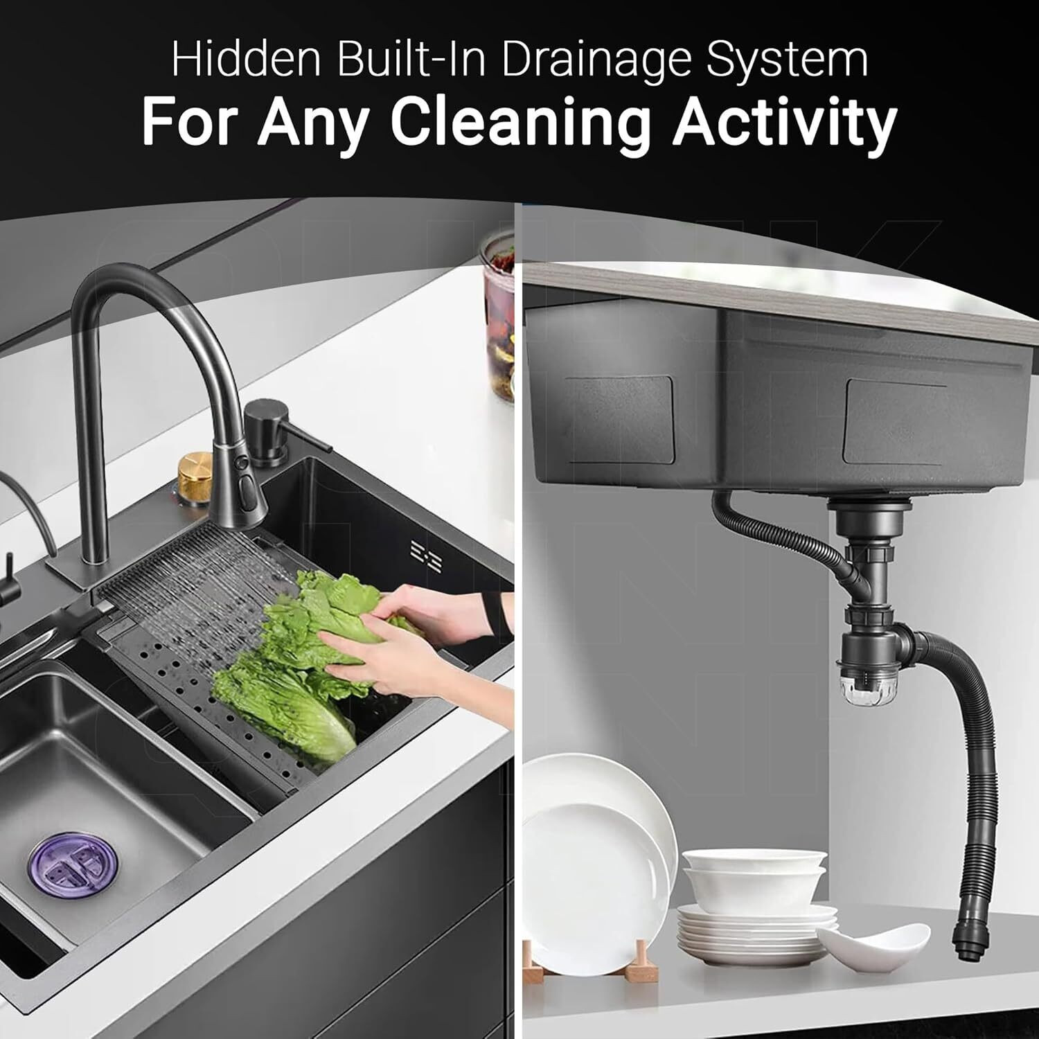Image of QUINK MODULAR KITCHEN SINK WORKSTATION [DISH WASHER] KITCHEN SINK TAP [SINK TAPS] Vessel Sink