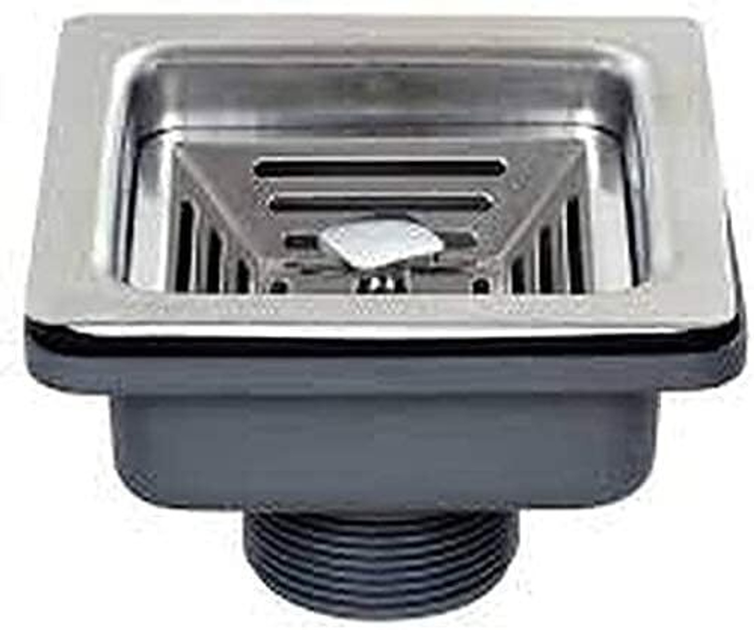 Image of The Sink Shop 24x18x10 Inch Stainless Steel Kitchen Sink | Single Bowl, Matte Finish Sink with Square Coupling and Pipes (Round Corners) Vessel Sink