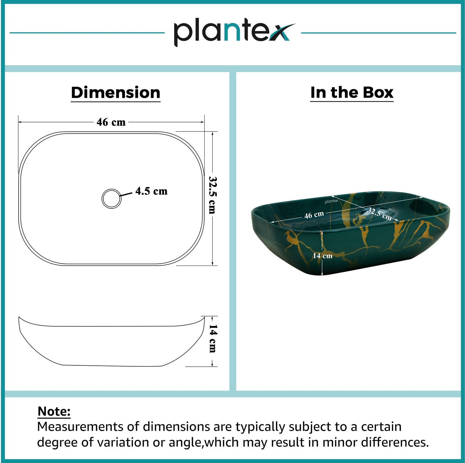 Image of Plantex Wash Basin for Bathroom /Table Top Wash Basin Tabletop Wash Basin for Bathroom /Designer Wash Basin /Vessel Sink Basin for Home Counter Top