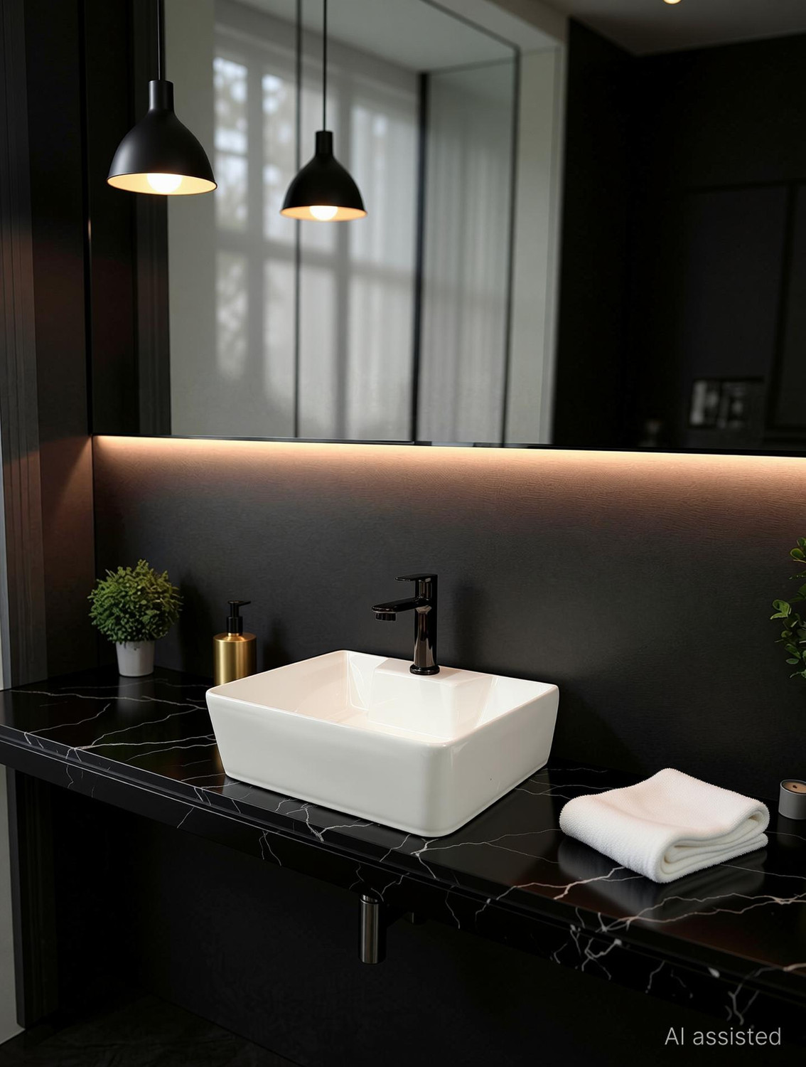Image of DELTA Table Top & Wall Mount Ceramic Wash Basin(White) DD2(16*12*5)(White) Wall Hung Basin