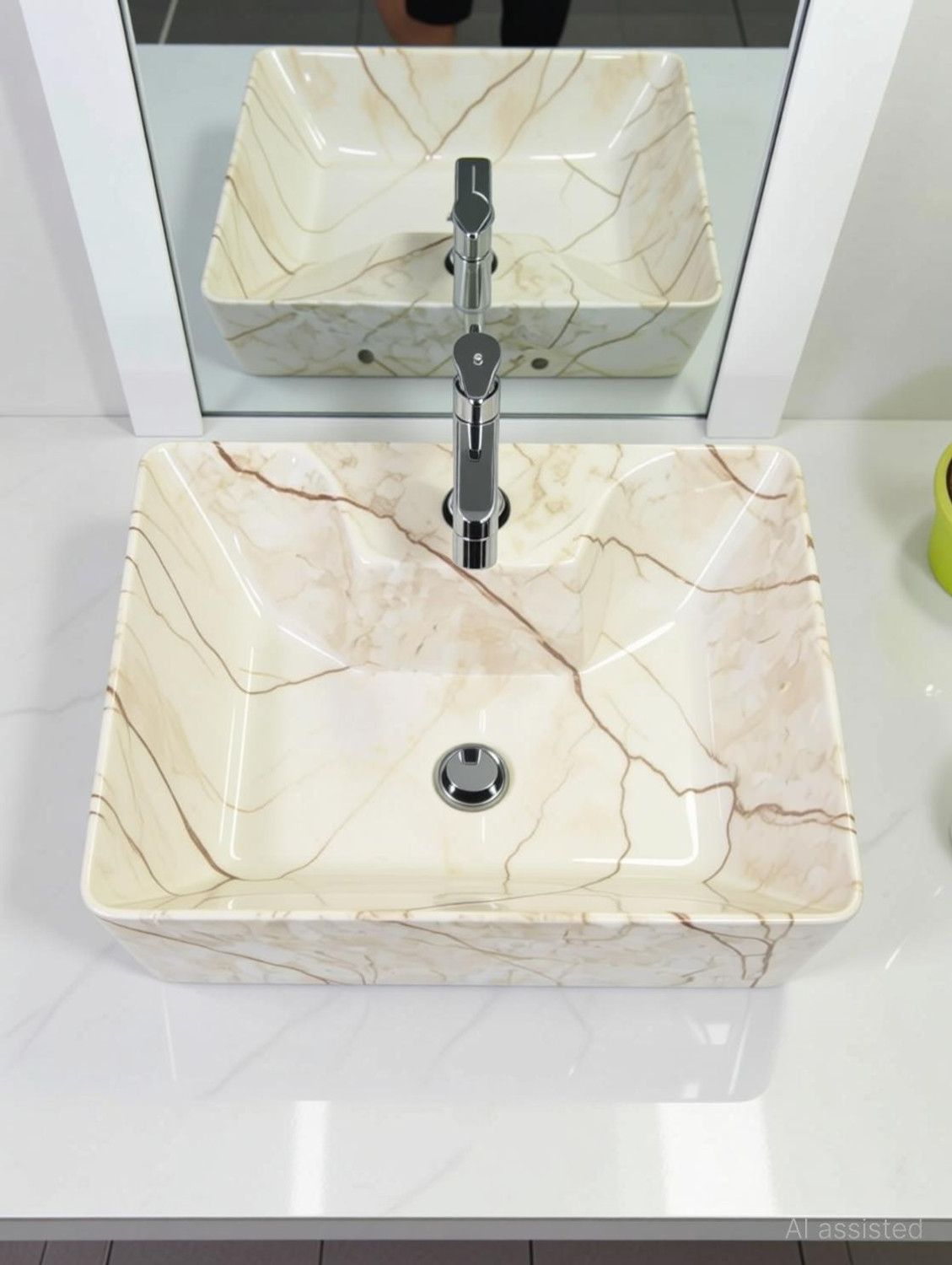 Image of DELTA Table Top & Wall Mount Ceramic Wash Basin(40) (16*12*5)(M40) Wall Hung Basin