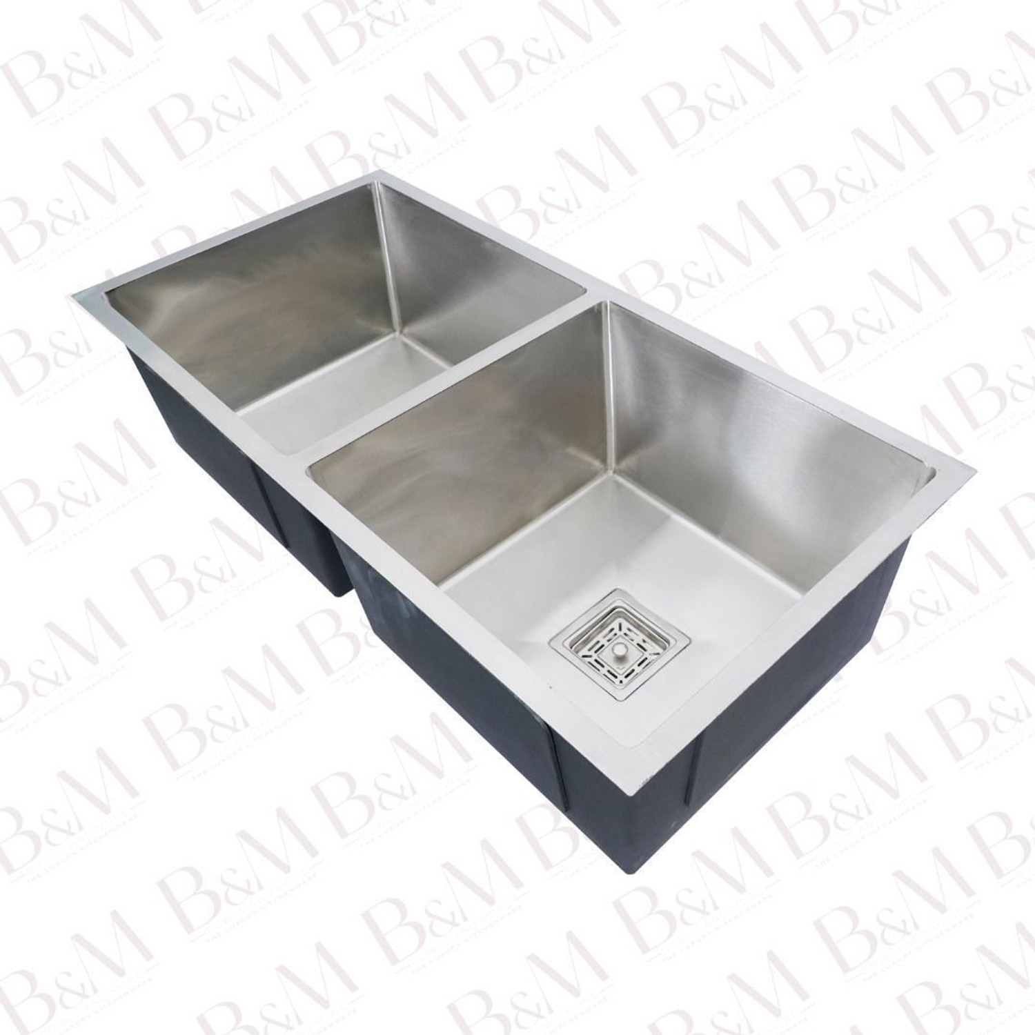 Image of BOWLS & MORE 37 inch x 18 inch x 10 inch Heavyduty Handmade Kitchen Sink | 304 Grade Stainless Steel 1 Vessel Sink