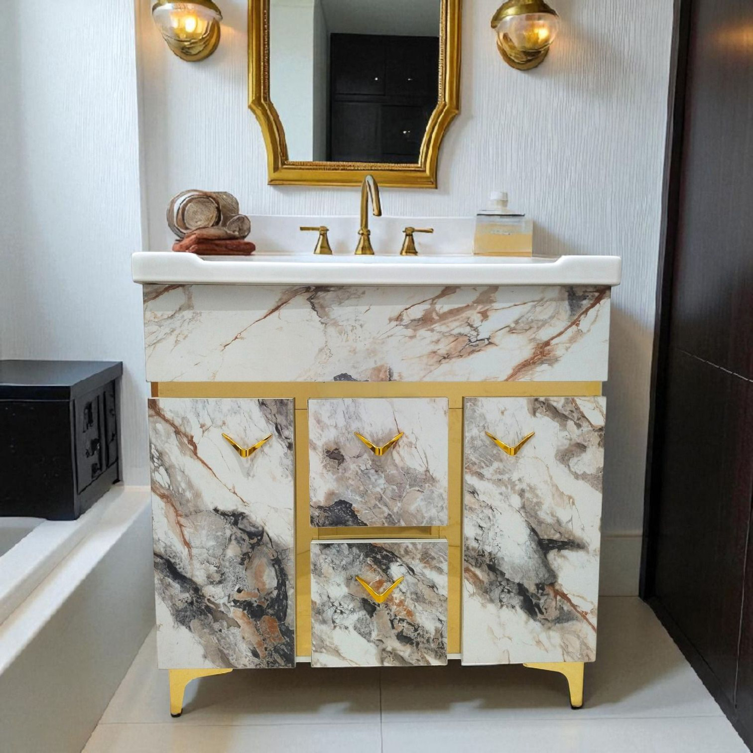 Image of BEXPORT 32 inch freestanding Wash Basin Vanity Cabinet For Bathroom BE3207 Table Top Basin