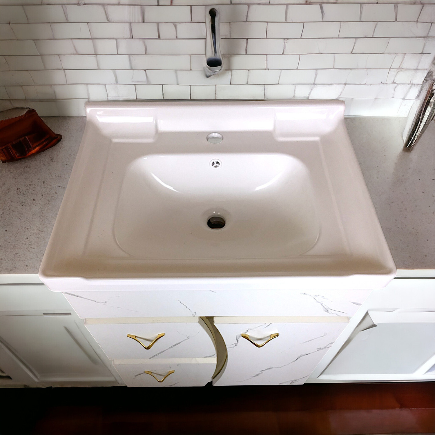 Image of BOBBYEXPORT Gold Premium Freestanding Vanity Washbasin Cabinate BEP8N4 Counter Top